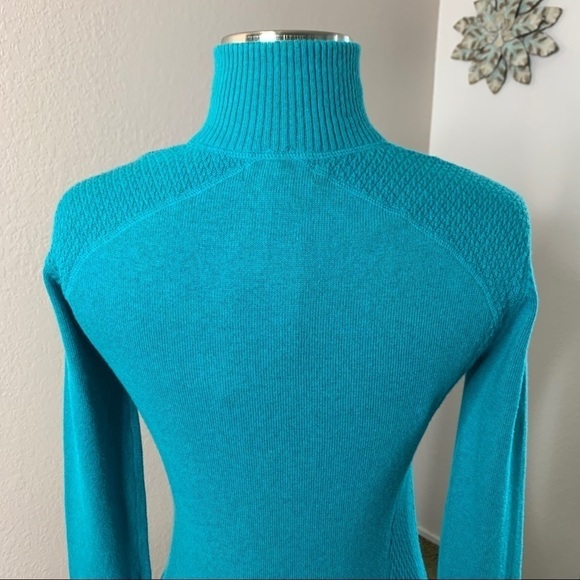 Eddie Bauer NWT Half Zip Knit Pullover Teal - Picture 6 of 12